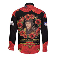George Hardy Tuskegee Memorial Long Sleeve Button Shirt Red Tail Pilots Legacy of Courage - Wonder Print Shop