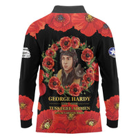 George Hardy Tuskegee Memorial Long Sleeve Polo Shirt Red Tail Pilots Legacy of Courage - Wonder Print Shop