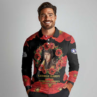 George Hardy Tuskegee Memorial Long Sleeve Polo Shirt Red Tail Pilots Legacy of Courage - Wonder Print Shop