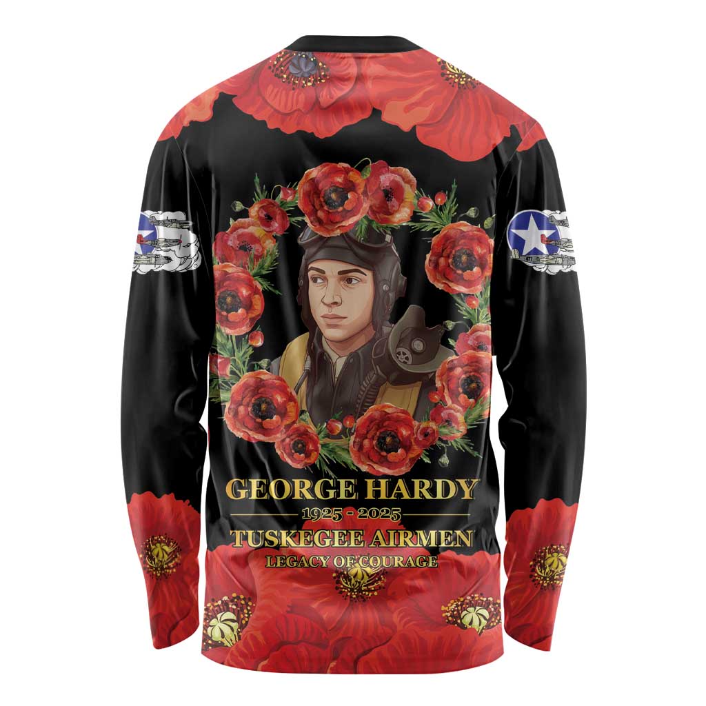 George Hardy Tuskegee Memorial Long Sleeve Shirt Red Tail Pilots Legacy of Courage - Wonder Print Shop