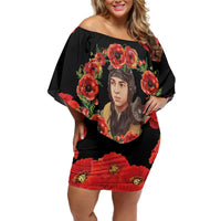 George Hardy Tuskegee Memorial Off Shoulder Short Dress Red Tail Pilots Legacy of Courage - Wonder Print Shop