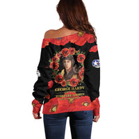 George Hardy Tuskegee Memorial Off Shoulder Sweater Red Tail Pilots Legacy of Courage - Wonder Print Shop