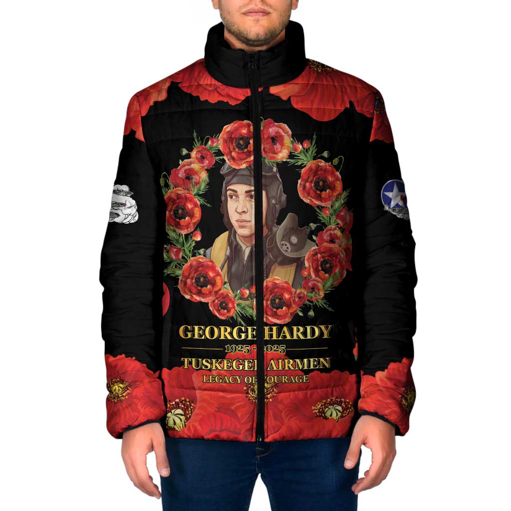George Hardy Tuskegee Memorial Padded Jacket Red Tail Pilots Legacy of Courage - Wonder Print Shop