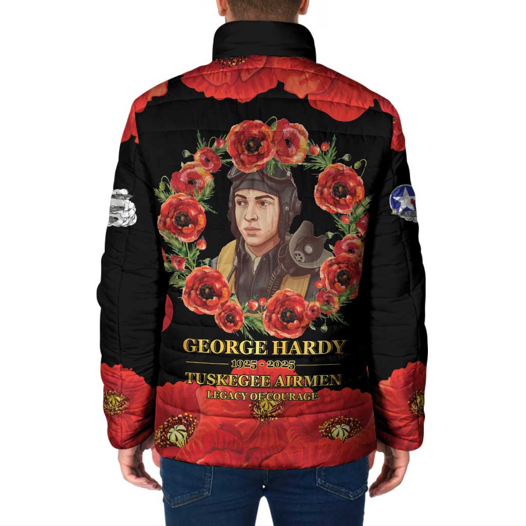 George Hardy Tuskegee Memorial Padded Jacket Red Tail Pilots Legacy of Courage - Wonder Print Shop