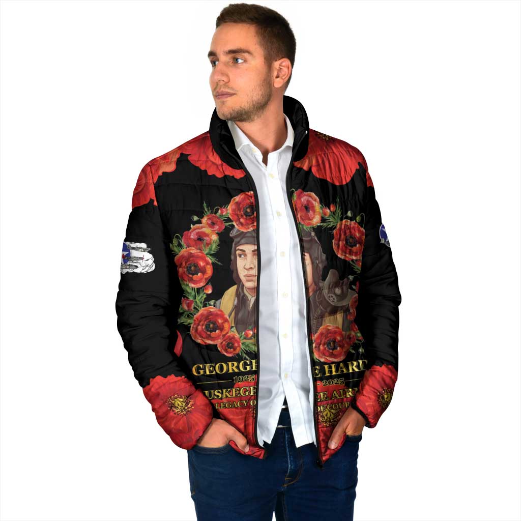 George Hardy Tuskegee Memorial Padded Jacket Red Tail Pilots Legacy of Courage - Wonder Print Shop