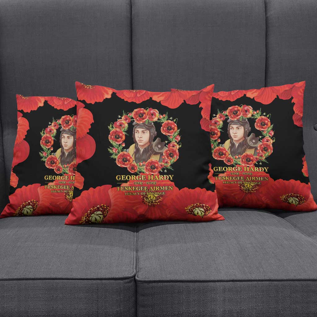 George Hardy Tuskegee Memorial Pillow Cover Red Tail Pilots Legacy of Courage - Wonder Print Shop