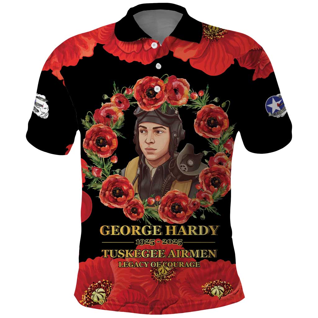 George Hardy Tuskegee Memorial Polo Shirt Red Tail Pilots Legacy of Courage - Wonder Print Shop