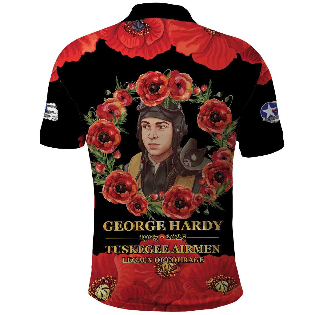 George Hardy Tuskegee Memorial Polo Shirt Red Tail Pilots Legacy of Courage - Wonder Print Shop