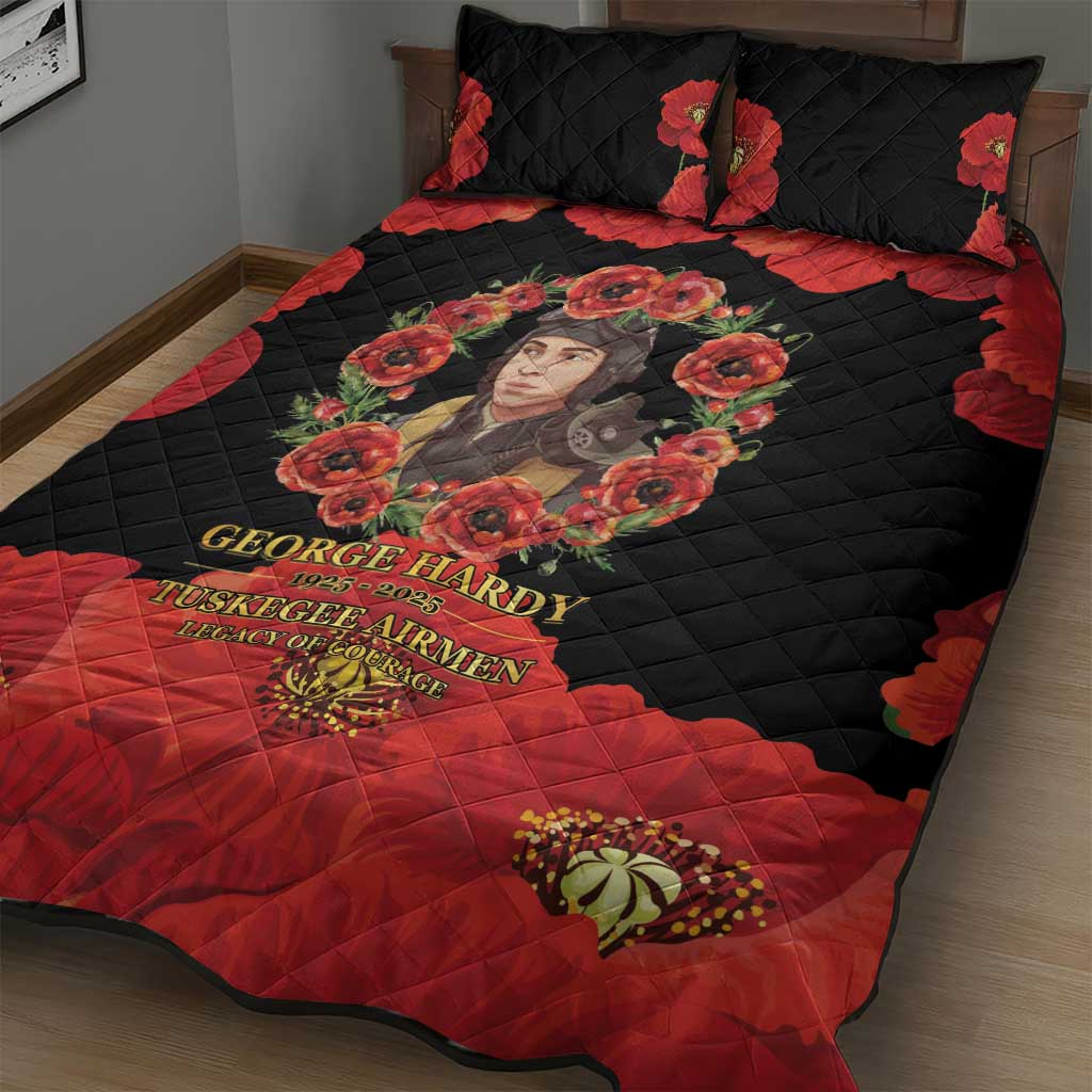 George Hardy Tuskegee Memorial Quilt Bed Set Red Tail Pilots Legacy of Courage - Wonder Print Shop