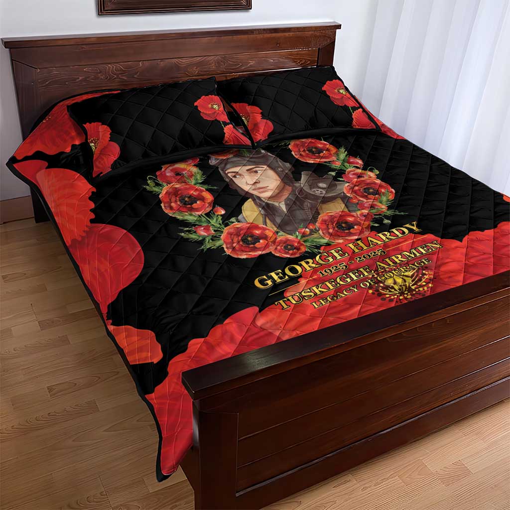 George Hardy Tuskegee Memorial Quilt Bed Set Red Tail Pilots Legacy of Courage - Wonder Print Shop
