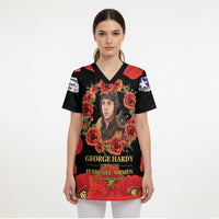George Hardy Tuskegee Memorial Scrub Top Red Tail Pilots Legacy of Courage - Wonder Print Shop