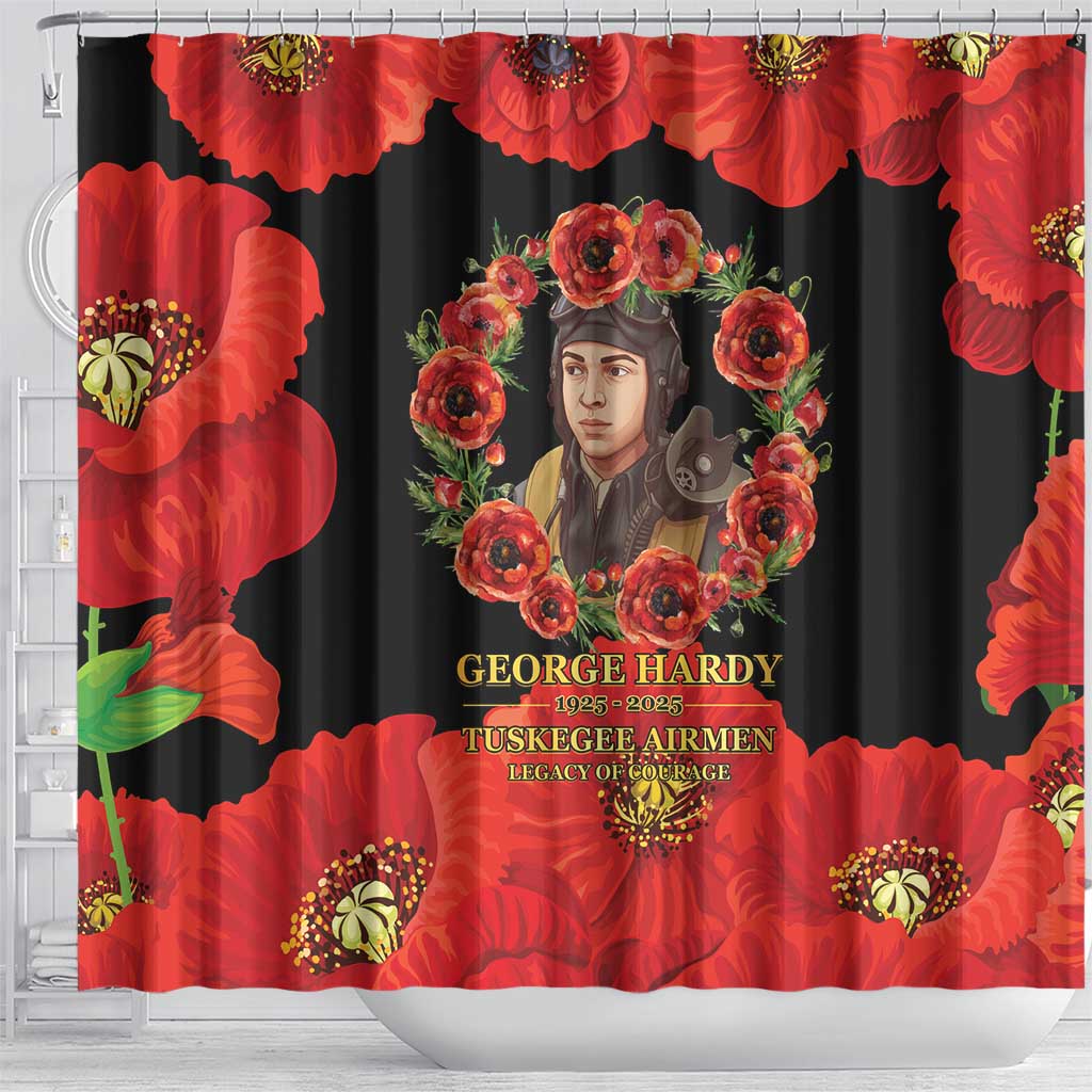 George Hardy Tuskegee Memorial Shower Curtain Red Tail Pilots Legacy of Courage - Wonder Print Shop