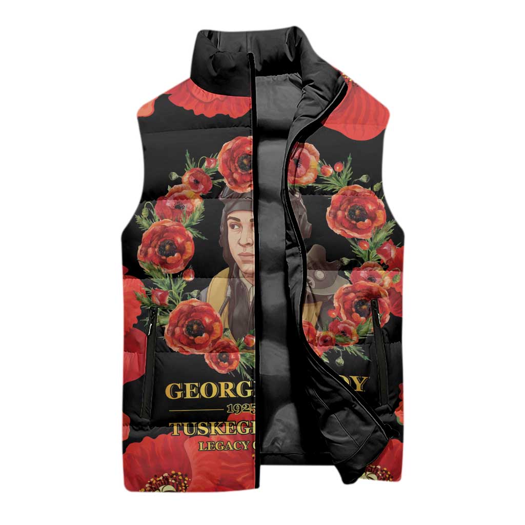 George Hardy Tuskegee Memorial Sleeveless Puffer Jacket Red Tail Pilots Legacy of Courage - Wonder Print Shop