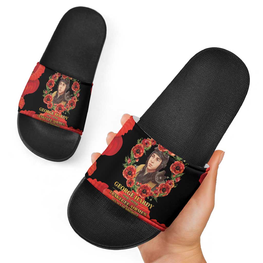 George Hardy Tuskegee Memorial Slide Sandals Red Tail Pilots Legacy of Courage - Wonder Print Shop