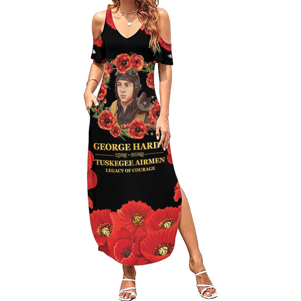 George Hardy Tuskegee Memorial Summer Maxi Dress Red Tail Pilots Legacy of Courage - Wonder Print Shop