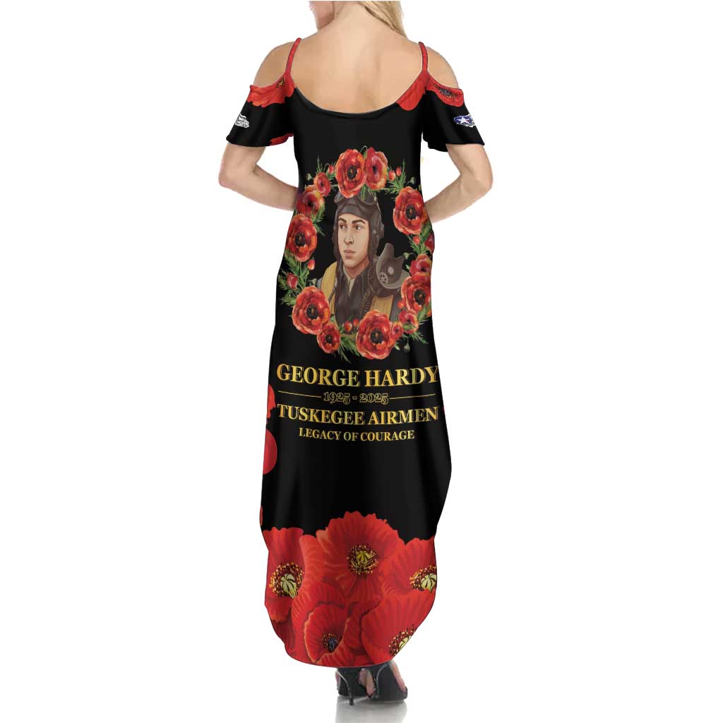 George Hardy Tuskegee Memorial Summer Maxi Dress Red Tail Pilots Legacy of Courage - Wonder Print Shop