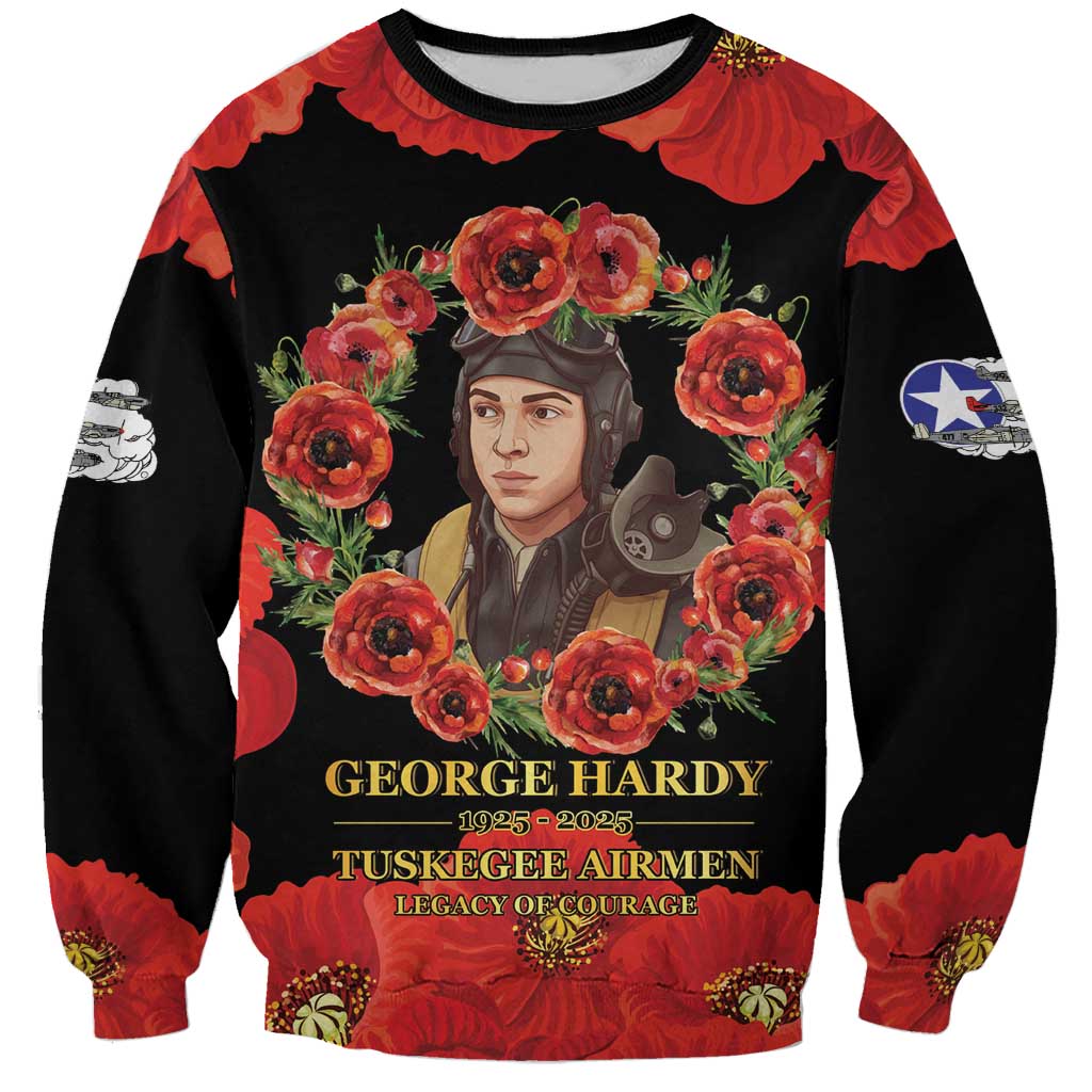 George Hardy Tuskegee Memorial Sweatshirt Red Tail Pilots Legacy of Courage - Wonder Print Shop