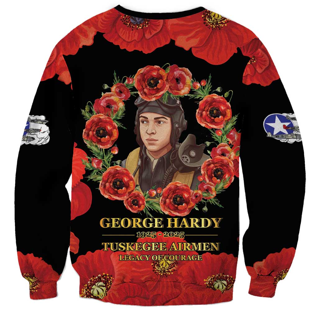George Hardy Tuskegee Memorial Sweatshirt Red Tail Pilots Legacy of Courage - Wonder Print Shop