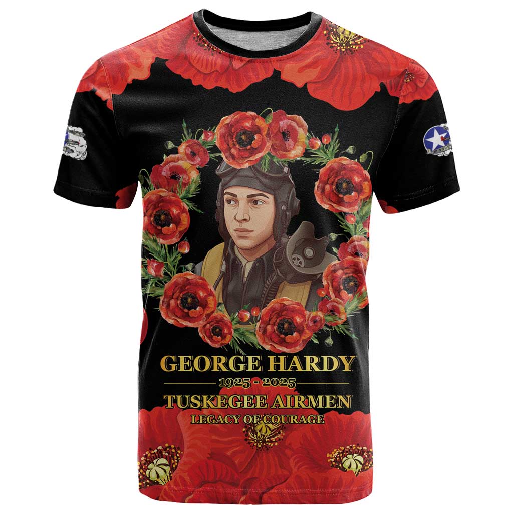 George Hardy Tuskegee Memorial T Shirt Red Tail Pilots Legacy of Courage - Wonder Print Shop
