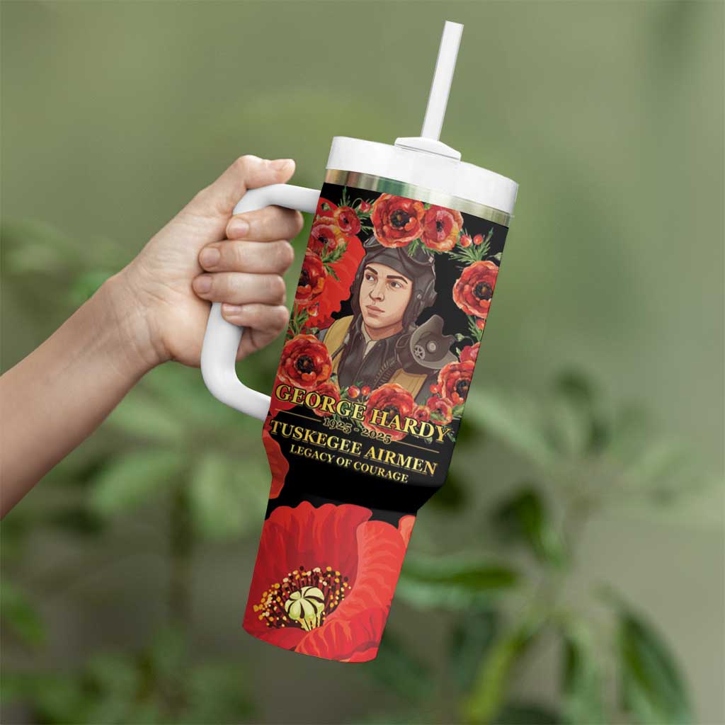 George Hardy Tuskegee Memorial Tumbler With Handle Red Tail Pilots Legacy of Courage - Wonder Print Shop