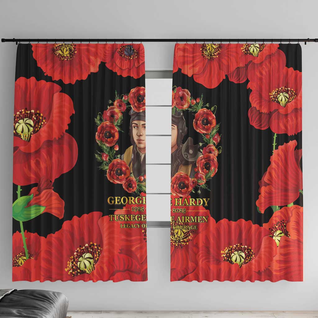 George Hardy Tuskegee Memorial Window Curtain Red Tail Pilots Legacy of Courage - Wonder Print Shop