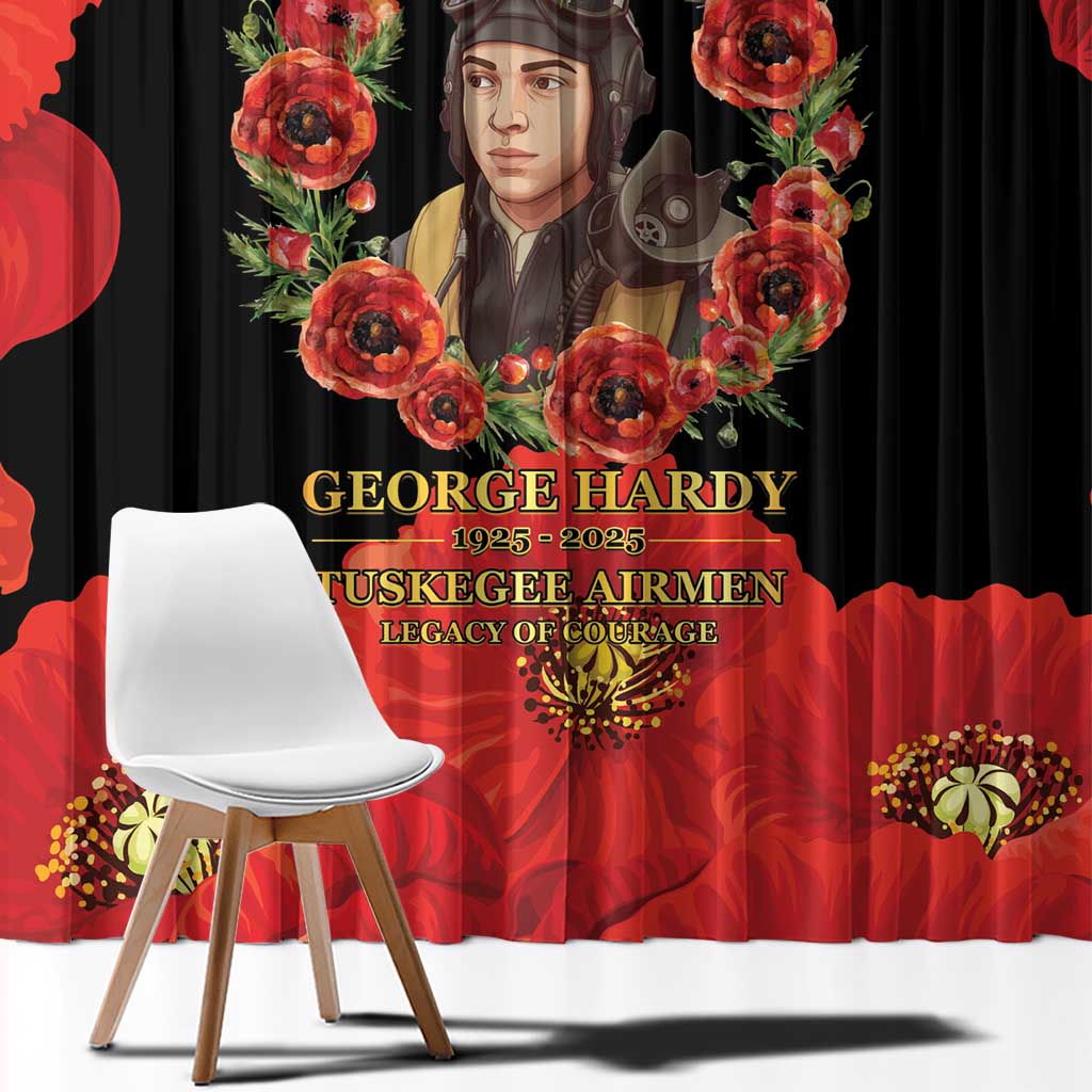 George Hardy Tuskegee Memorial Window Curtain Red Tail Pilots Legacy of Courage - Wonder Print Shop