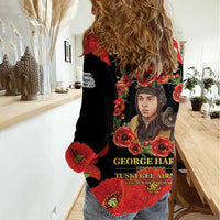 George Hardy Tuskegee Memorial Women Casual Shirt Red Tail Pilots Legacy of Courage - Wonder Print Shop