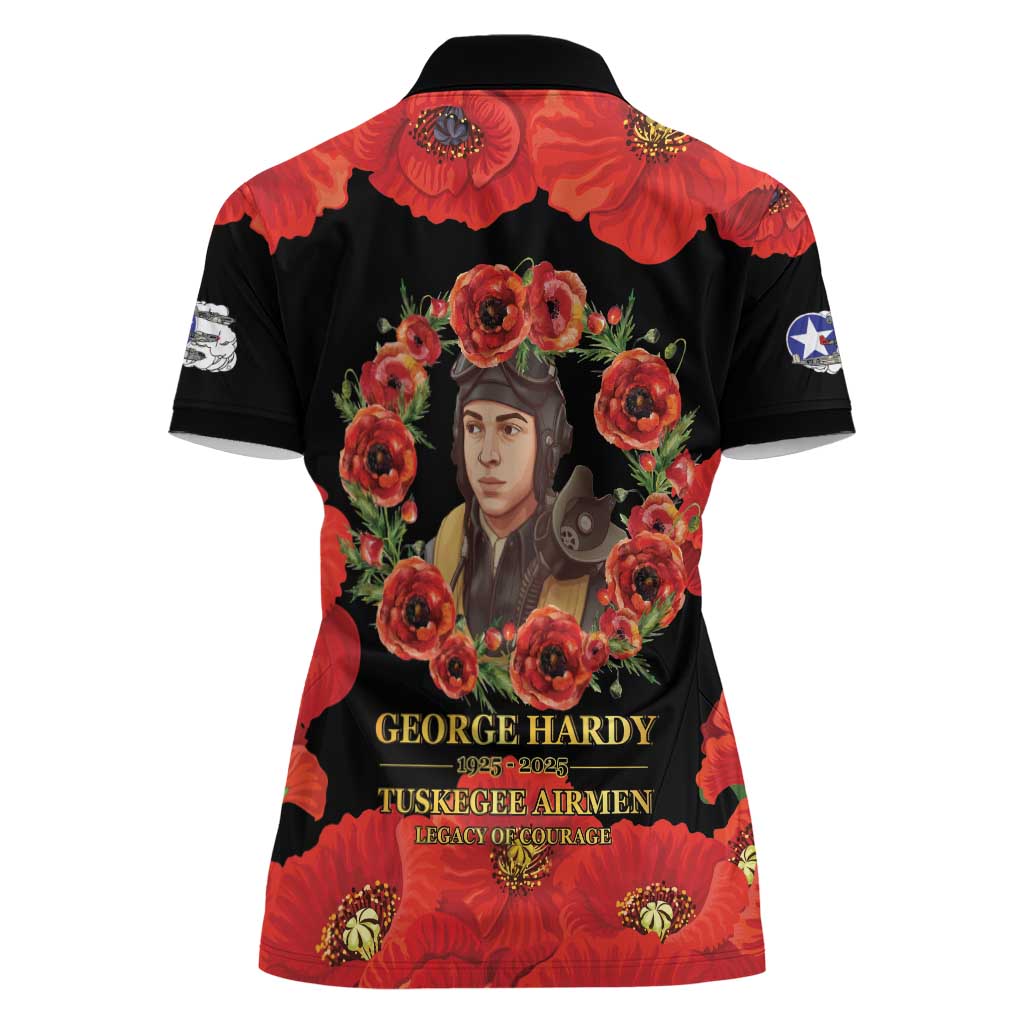 George Hardy Tuskegee Memorial Women Polo Shirt Red Tail Pilots Legacy of Courage - Wonder Print Shop