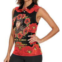 George Hardy Tuskegee Memorial Women Sleeveless Polo Shirt Red Tail Pilots Legacy of Courage - Wonder Print Shop