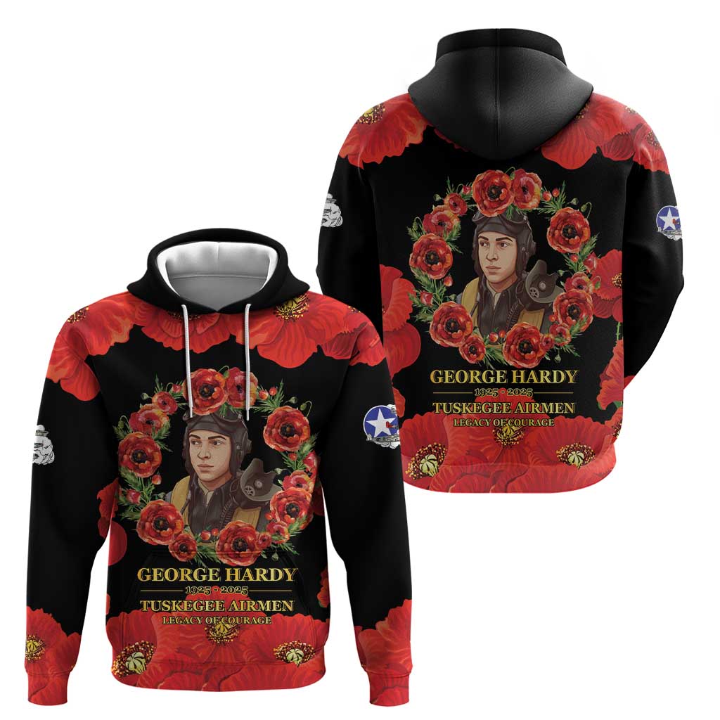 George Hardy Tuskegee Memorial Zip Hoodie Red Tail Pilots Legacy of Courage - Wonder Print Shop