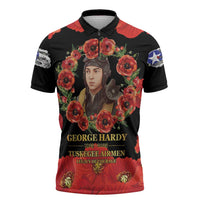 George Hardy Tuskegee Memorial Zipper Polo Shirt Red Tail Pilots Legacy of Courage - Wonder Print Shop