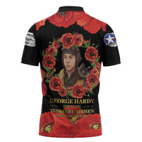 George Hardy Tuskegee Memorial Zipper Polo Shirt Red Tail Pilots Legacy of Courage - Wonder Print Shop