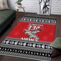 Tuskegee Red Tails Airmen Christmas Area Rug P-51 Mustang 332nd Fighter Group - Wonder Print Shop