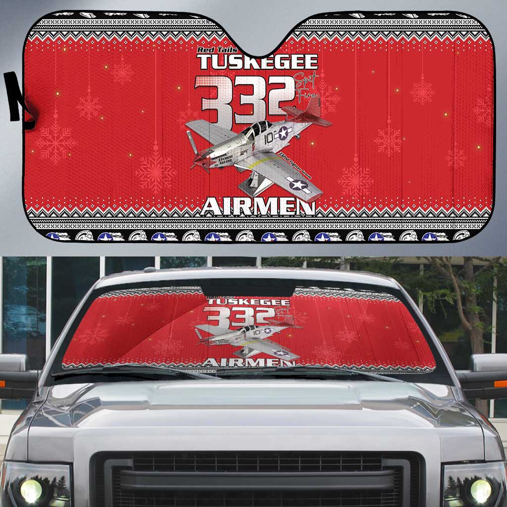 Tuskegee Red Tails Airmen Christmas Auto Sun Shade P-51 Mustang 332nd Fighter Group - Wonder Print Shop