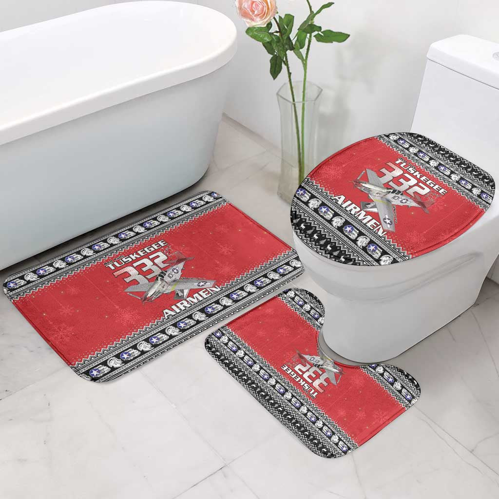 Tuskegee Red Tails Airmen Christmas Bathroom Set P-51 Mustang 332nd Fighter Group - Wonder Print Shop