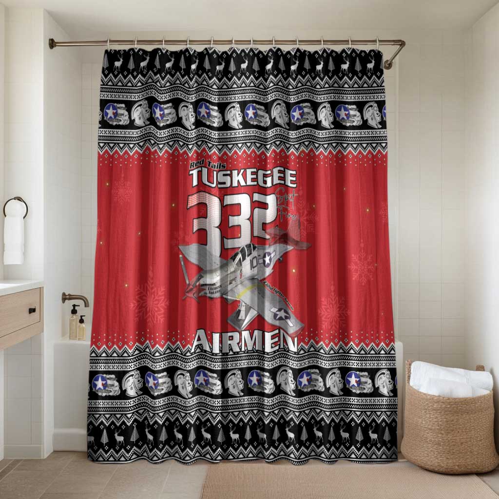 Tuskegee Red Tails Airmen Christmas Bathroom Set P-51 Mustang 332nd Fighter Group - Wonder Print Shop