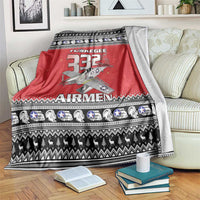 Tuskegee Red Tails Airmen Christmas Blanket P-51 Mustang 332nd Fighter Group - Wonder Print Shop
