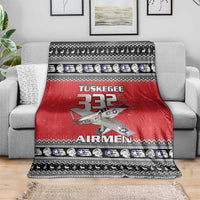 Tuskegee Red Tails Airmen Christmas Blanket P-51 Mustang 332nd Fighter Group - Wonder Print Shop