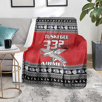 Tuskegee Red Tails Airmen Christmas Blanket P-51 Mustang 332nd Fighter Group - Wonder Print Shop