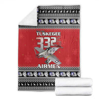 Tuskegee Red Tails Airmen Christmas Blanket P-51 Mustang 332nd Fighter Group - Wonder Print Shop