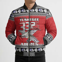 Tuskegee Red Tails Airmen Christmas Bomber Puffer Jacket P-51 Mustang 332nd Fighter Group - Wonder Print Shop