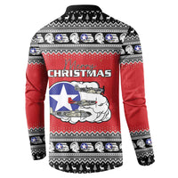 Tuskegee Red Tails Airmen Christmas Button Sweatshirt P-51 Mustang 332nd Fighter Group - Wonder Print Shop