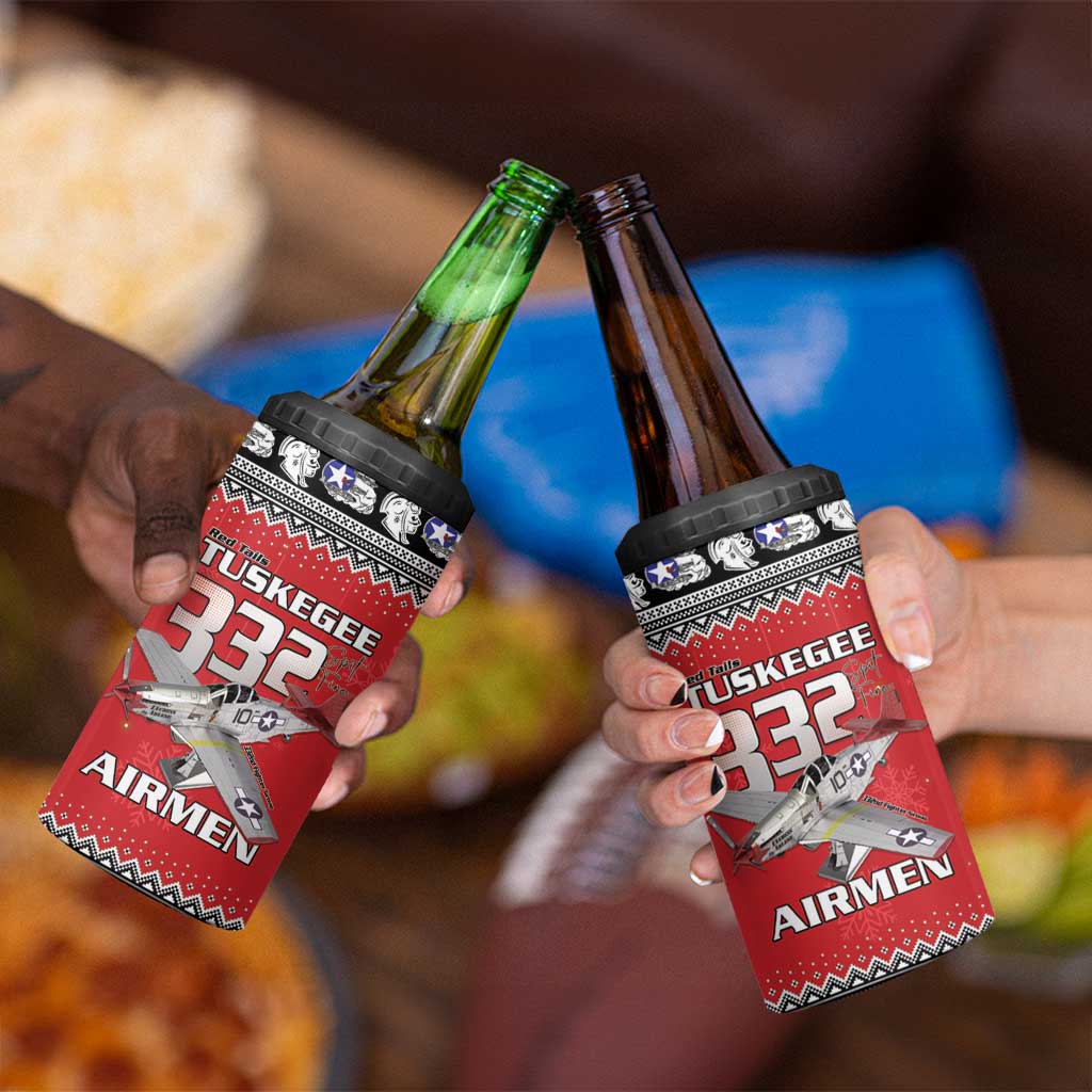 Tuskegee Red Tails Airmen Christmas 4 in 1 Can Cooler Tumbler P-51 Mustang 332nd Fighter Group - Wonder Print Shop