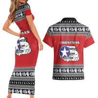 Tuskegee Red Tails Airmen Christmas Couples Matching Short Sleeve Bodycon Dress and Hawaiian Shirt P-51 Mustang 332nd Fighter Group - Wonder Print Shop