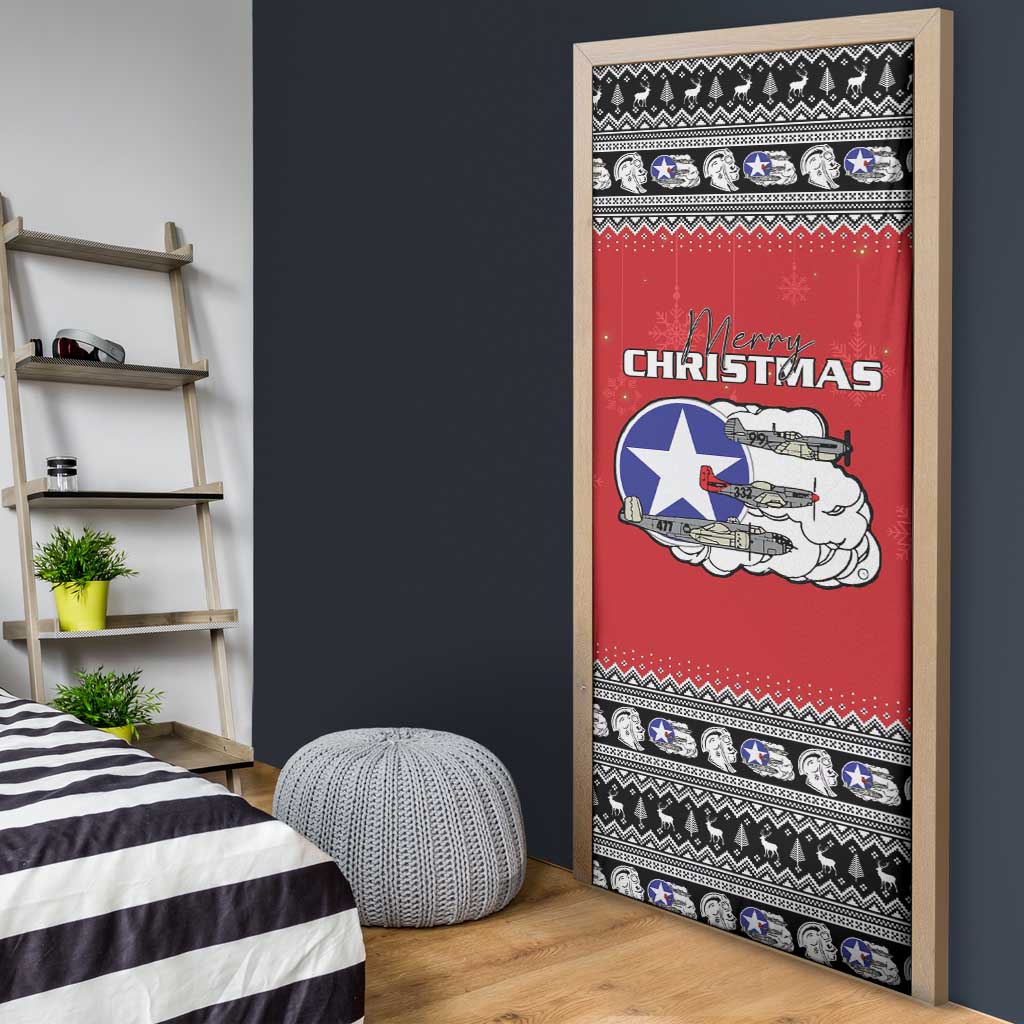 Tuskegee Red Tails Airmen Christmas Door Cover P-51 Mustang 332nd Fighter Group - Wonder Print Shop