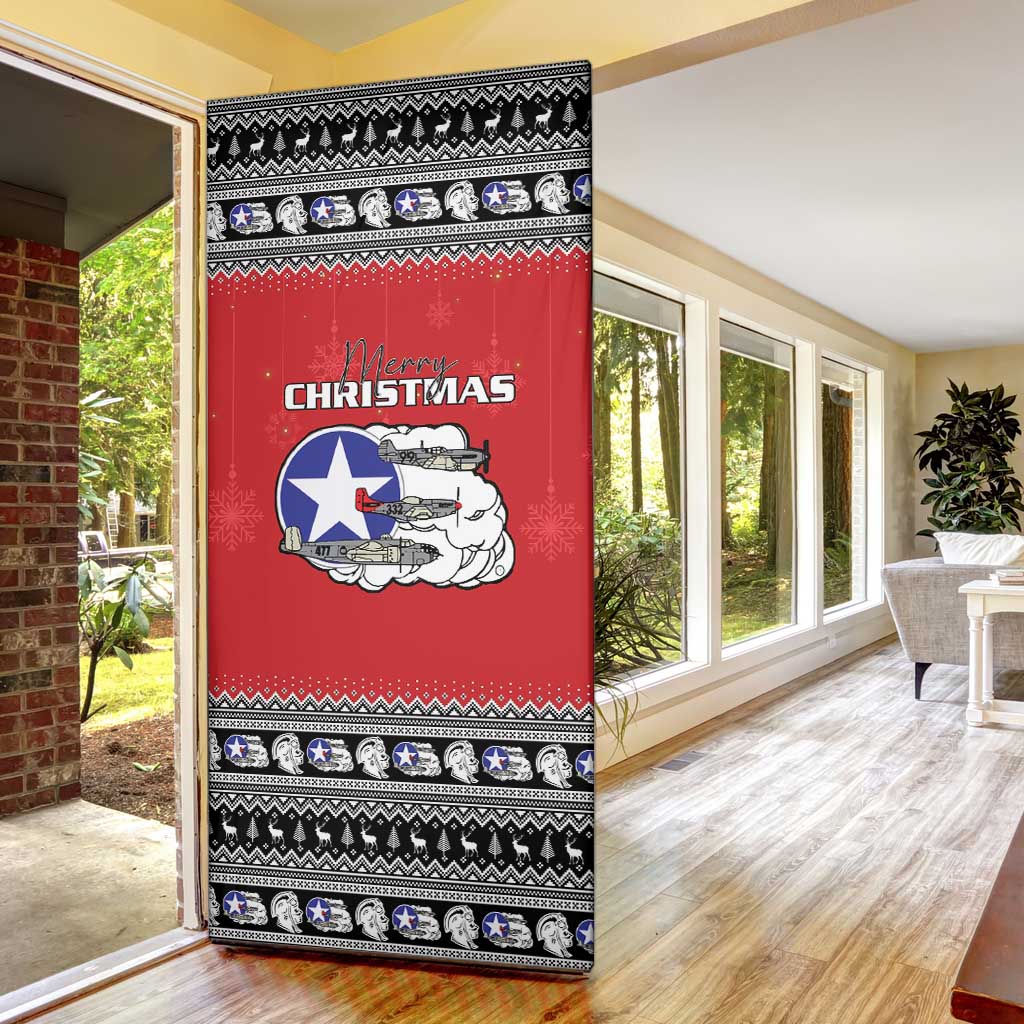 Tuskegee Red Tails Airmen Christmas Door Cover P-51 Mustang 332nd Fighter Group - Wonder Print Shop
