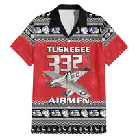 Tuskegee Red Tails Airmen Christmas Family Matching Mermaid Dress and Hawaiian Shirt P-51 Mustang 332nd Fighter Group - Wonder Print Shop