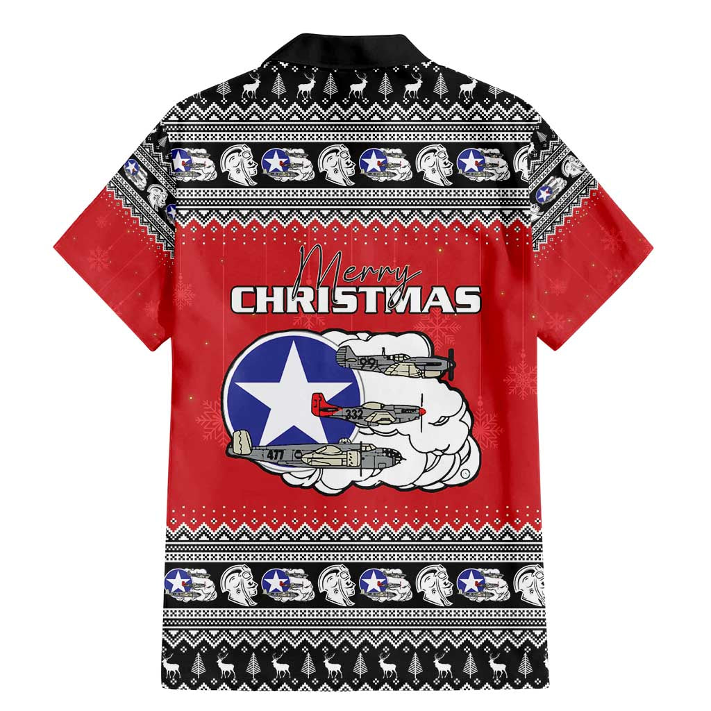 Tuskegee Red Tails Airmen Christmas Family Matching Mermaid Dress and Hawaiian Shirt P-51 Mustang 332nd Fighter Group - Wonder Print Shop