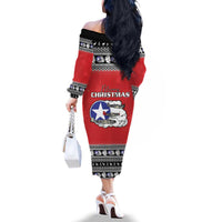 Tuskegee Red Tails Airmen Christmas Family Matching Off The Shoulder Long Sleeve Dress and Hawaiian Shirt P-51 Mustang 332nd Fighter Group - Wonder Print Shop