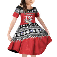 Tuskegee Red Tails Airmen Christmas Family Matching Off Shoulder Short Dress and Hawaiian Shirt P-51 Mustang 332nd Fighter Group - Wonder Print Shop